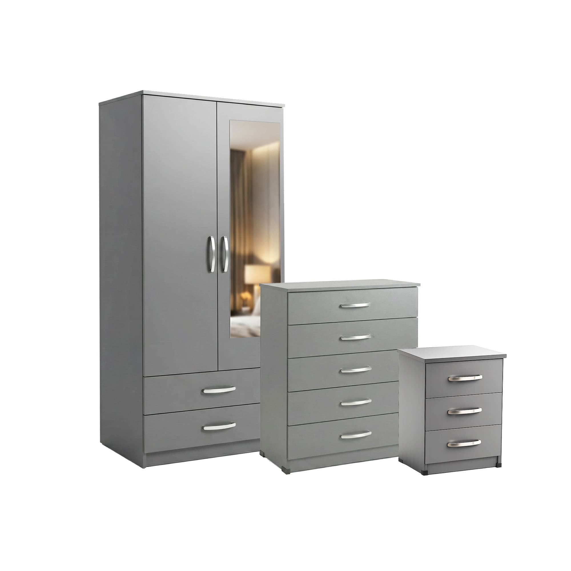Grey bedroom furniture set for Furniture LL Design location pages